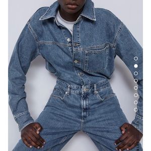 Zara long denim blue jumpsuit